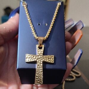 Gold Cross Pendant Necklace